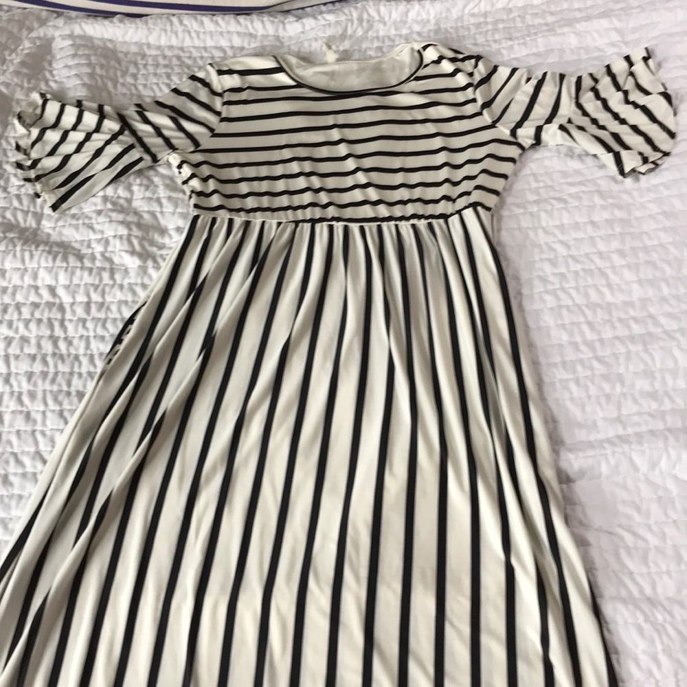 Black and white striped dress
